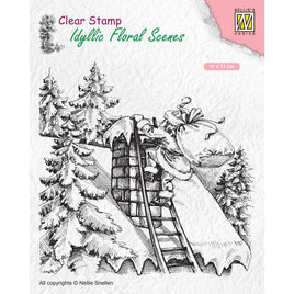 Nellie's Choice -  Idyllic Floral Scenes Clear Stamps Santa Claus At Work