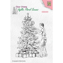 Nellie's Choice •  Idyllic Floral Scenes Clear Stamp Vintage Christmas Tree