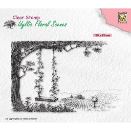 Nellie's Choice - Clear Stamps - Floral Scenes Tree with Swing