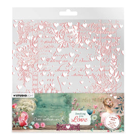 Studio Light •Jenine's Mindful Art Acetate Sheets Sending You Love White & Soft Red