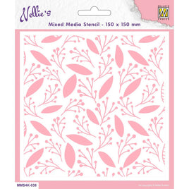 Nellie's Choice • Stencil Christmas Background Leaves & Berries