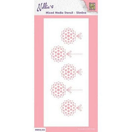 Nellie's Choice •Stencil Slimline Size Xmas Baubles