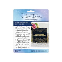 Hunkydory - Moonstone Dies - Script Sentiments - Best Wishes (8 PCS)