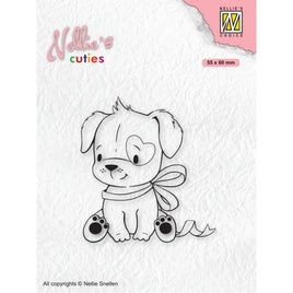 Nellie's Choice - Clear Stamps - Christmas Cuties Dog With Christmas-Bow