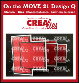 Crealies • Dies - On the MOVE dies no.21, Design Q, Triple Fun Fold card with squares