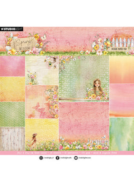 Studio Light- designer Paper Pad - Background paper- Spring Meadow 36 sheets