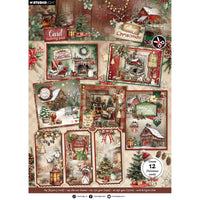 Studio Light - Cottage Christmas - Card making pad for creating 12 cards