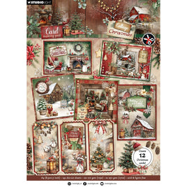Studio Light - Cottage Christmas - Card making pad for creating 12 cards