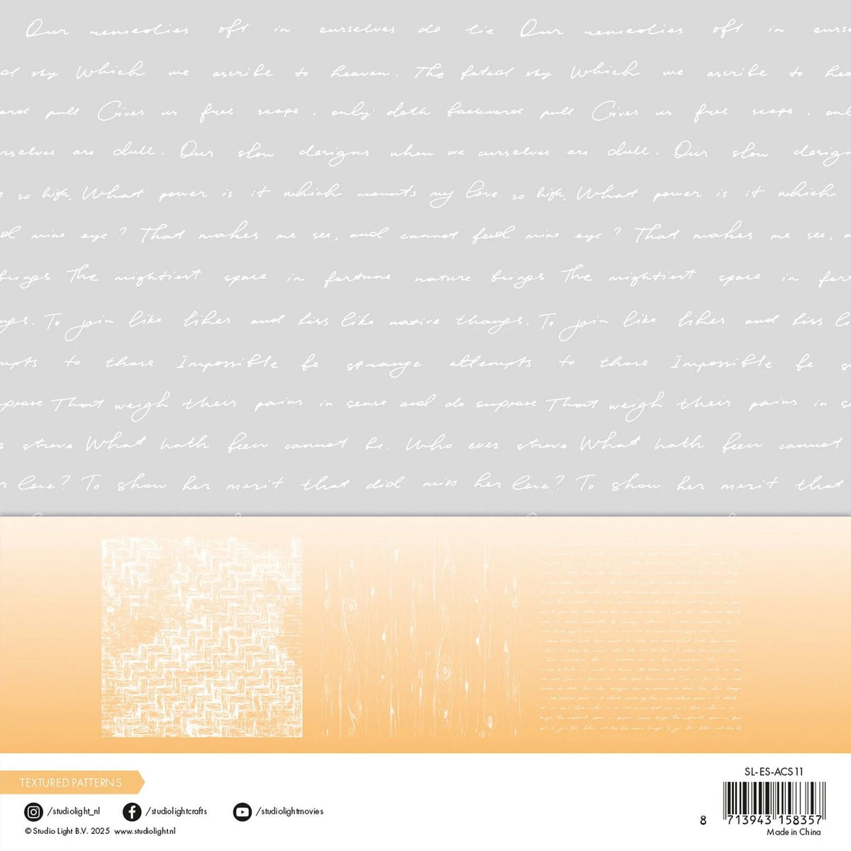 Studio Light • Essentials Acetate Sheets Textured patterns| Craftzone ...