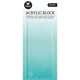 Studio Light - Essentials Acryl Stamp Block for Clear and Cling Stamps with Grid 15x7x0.8cm Nr.02