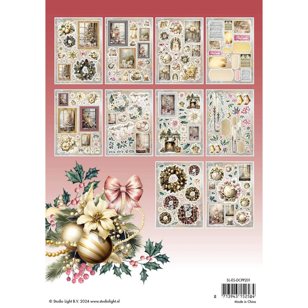 Studio Light • Essentials Die-Cut Paper Pad Romantic Christmas ...