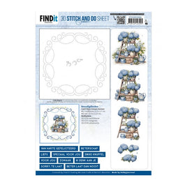 3D Stitch and Do Sheet - Berries Beauties - Blue Hydrangeas 2