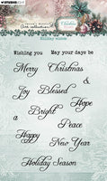 
              Studio Light - Jenine's Mindful Art - Christmas Blush Collection - STAMP HOLIDAY WISHES
            