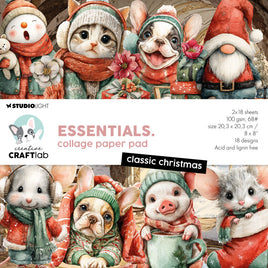 Creative Craftlab - Collage Paper Pad - Classic Christmas 203x203mm 36 sheets