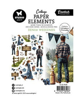 Studio Light - Essentials - Collage Paper Elements - Denim Weekends