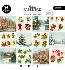 Studio Light - Essentials - Vintage Christmas 8x8 Inch Collage Paper Pad (SL-ES-CPP374)