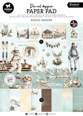 Studio Light  - Essentials - A4 Rustic Winter Die-cut Paper Pad (SL-ES-DCPP509)