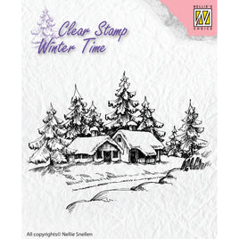 Nellie Snellen - Winter Time Clear Stamps Wintery House