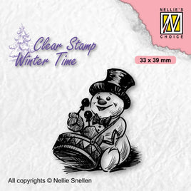 Nellie's Choice -  Winter Time Clear Stamps Shy Snowman With Drum