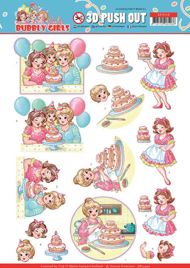 3D - Die Cut - Bubbly Girls Party - Birthday