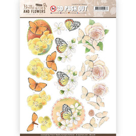 3D - Die Cut - Lovely Butterfly and Flowers