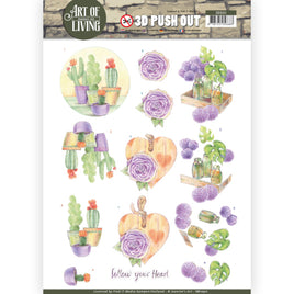 3D - Die Cut -The Art of Living - Purple Art