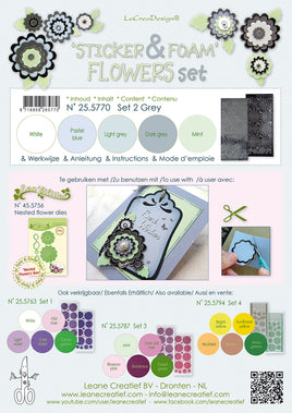 Sticker & Flower Foam - Set 2 Grey