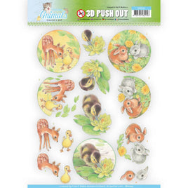 3D - Die Cut - Young Animals - Ducklings and Rabbits