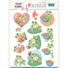 3D - Die Cut - Push Out- Jeaninne's -Frogs and Flowers