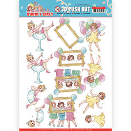 3D - Die Cut - Bubbly Girls Party - Let's Have Fun