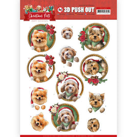 3D - Die Cut - Christmas Pets - Christmas Dogs