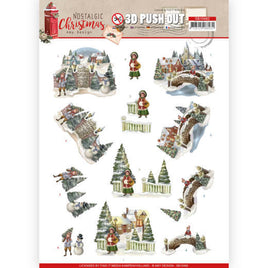 3D - Die Cut - Nostalgic Christmas - Christmas Village