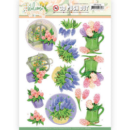 3D - Die Cut - Welcome Spring - Hyacinth