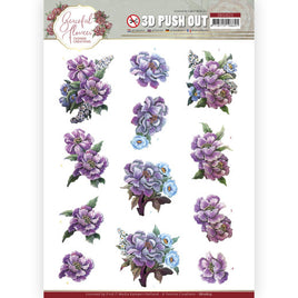 3D Pushout - Yvonne Creations - Graceful Flowers - Purple Flowers Bouquet