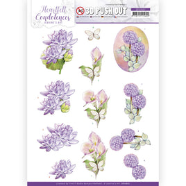 Condolences - 3D Push Out - Jeanine's Art - Purple Flowers