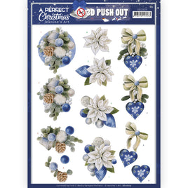 Push Out - Jeanine's Art - A Perfect Christmas - Blue Christmas  Flowers