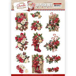 3D - Die Cut - Push Out - Amy design- From Santa with Love- Red Bow