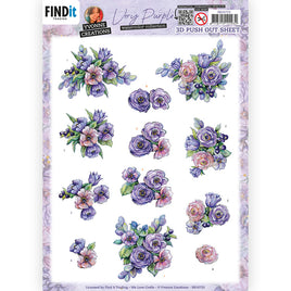 3D- Die Cut - Push Out - Yvonne Creations - Very Purple - Blueberrie
