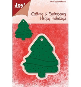 Joy Crafts - Cutting Embossing Die - Happy Holidays Tree Tag