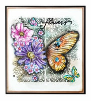 
              Studio Light - Clear Stamp - Grunge Collection -Floral Butterfly NO 402
            