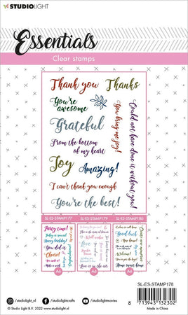 Studio Light - Clear Stamp Sentiments/Wishes Thanks