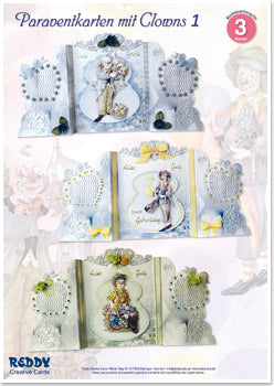 3D DIE-CUT CARD MAKING KITS - Stage Cards Clowns 1 - 3 cards
