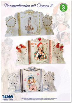 3D DIE-CUT CARD MAKING KITS - Stage Cards Clowns - 3 cards
