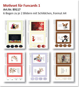 Printed sheets "FUN CARDS " pkt 6