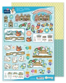3D - Die Cut - Winter - Happy Holidays pkt 2 sheets