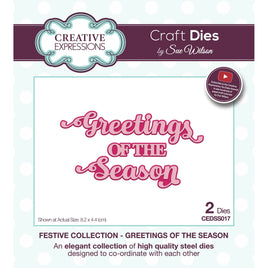 Creative Expressions - Sue Wilson - Festive Collection-Greetings of the Season