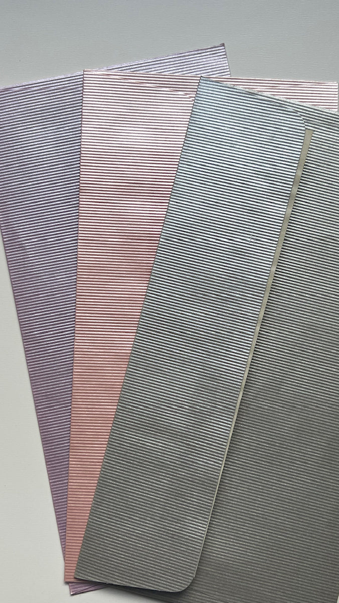Slimline Envelope Embossed Metallic - Ribbed - available in many colou ...