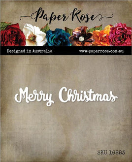 Paper Roses -  Die - Merry Christmas (Small)