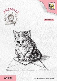 Nellie's Choice - Clear Stamps - Kitten with envelope