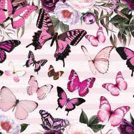 Background Scene - Pink Butterflies